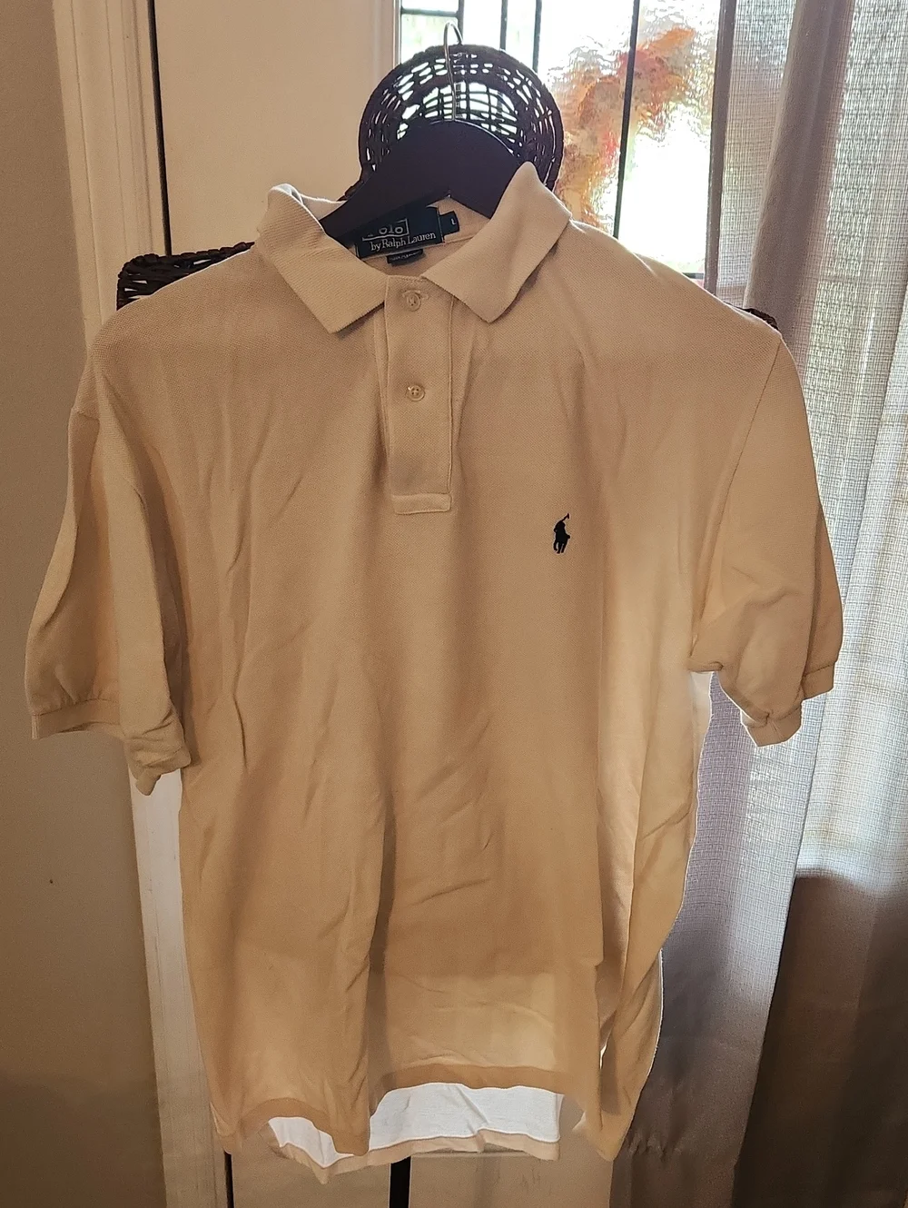 Polo by Ralph Lauren Cream Classic Cotton Polo Shirt with BROWN Pony